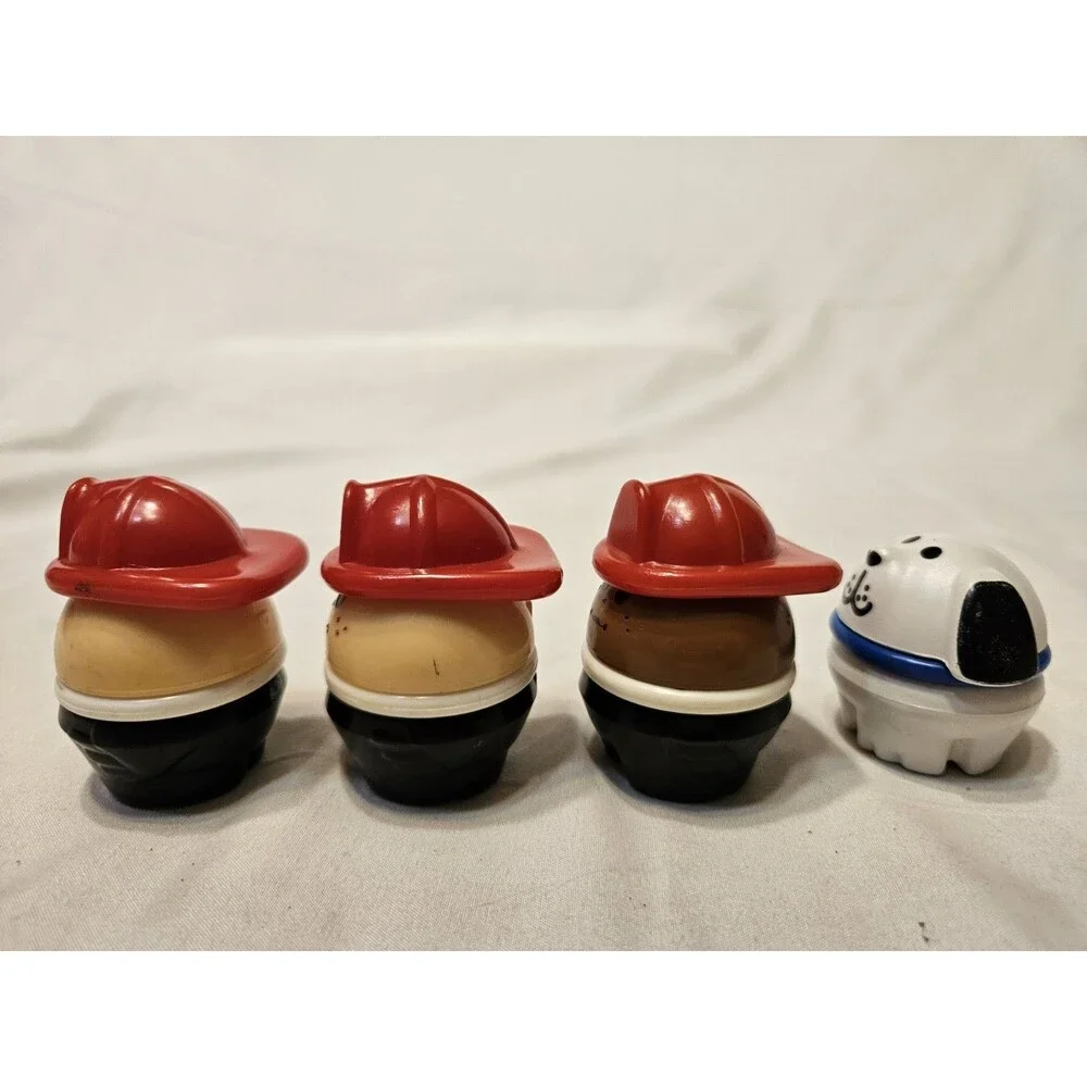 Vintage Little Tikes Tykes Toddle Tots Dalmation Firemen Chunky People Set of 4